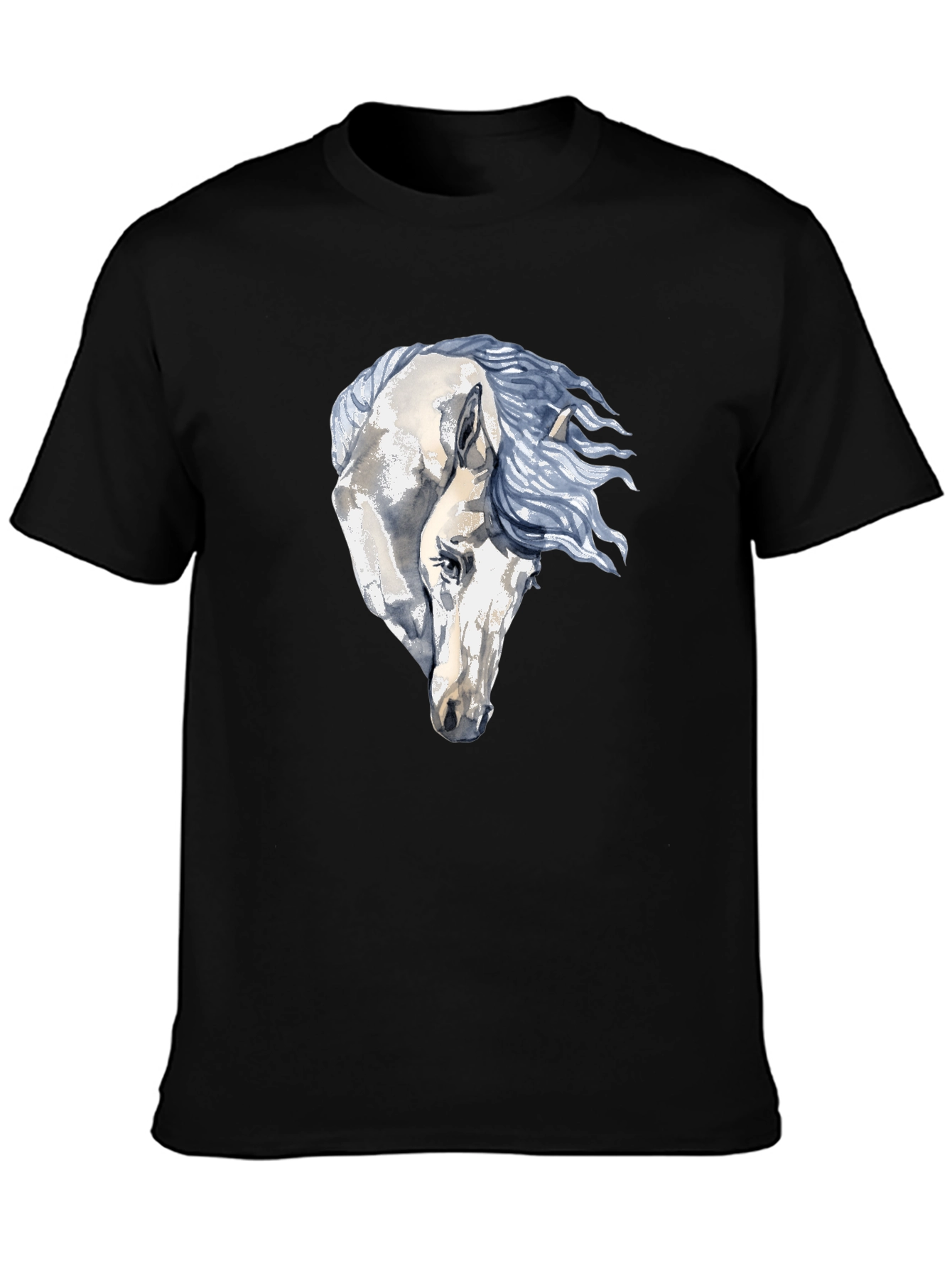 Horse Graphic Print Black T-Shirt