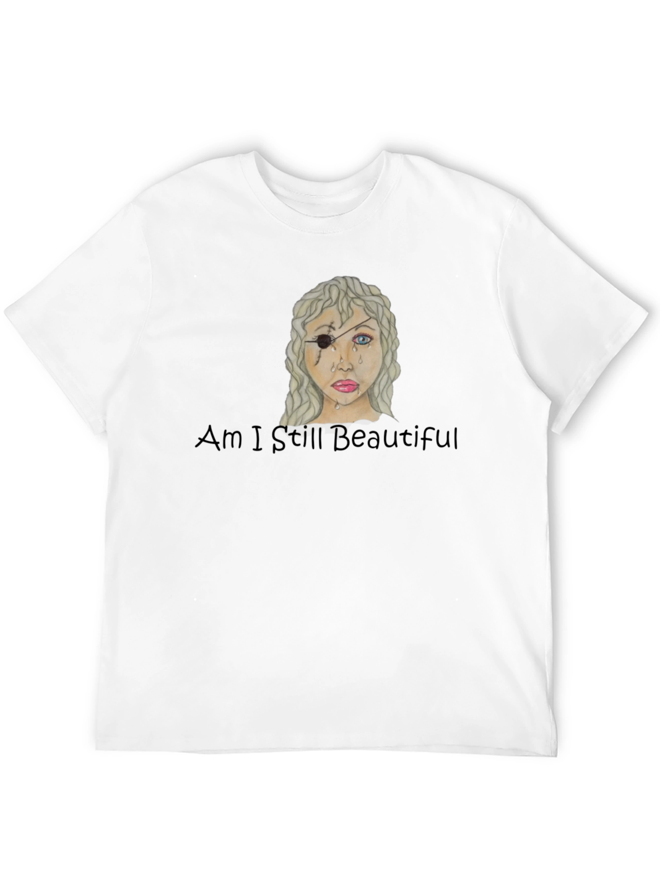 Distressed Beauty Graphic Tee - Am I Still Beautiful?