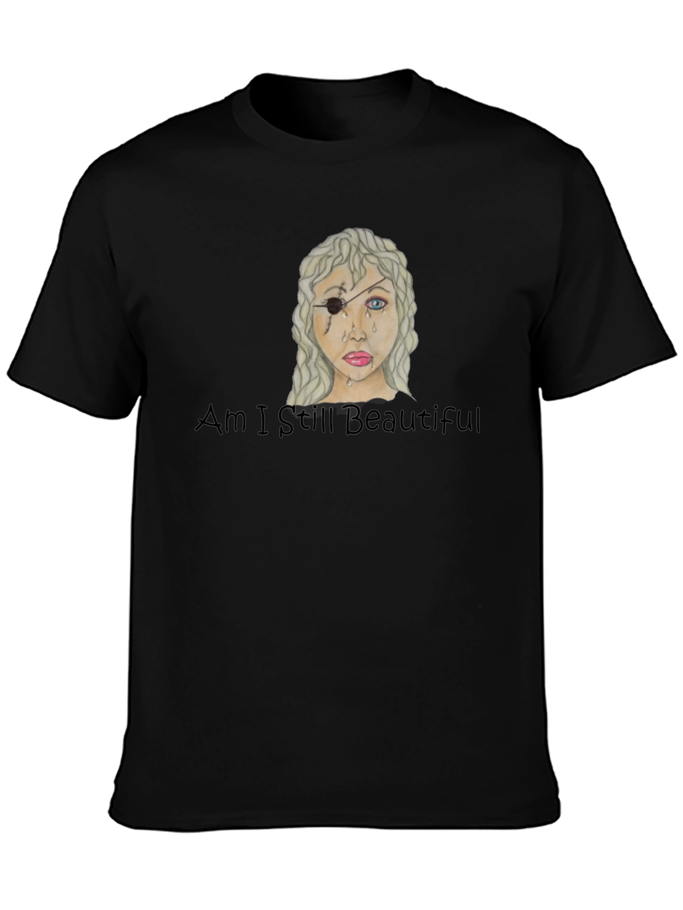 Distressed Beauty Graphic Tee - Am I Still Beautiful?