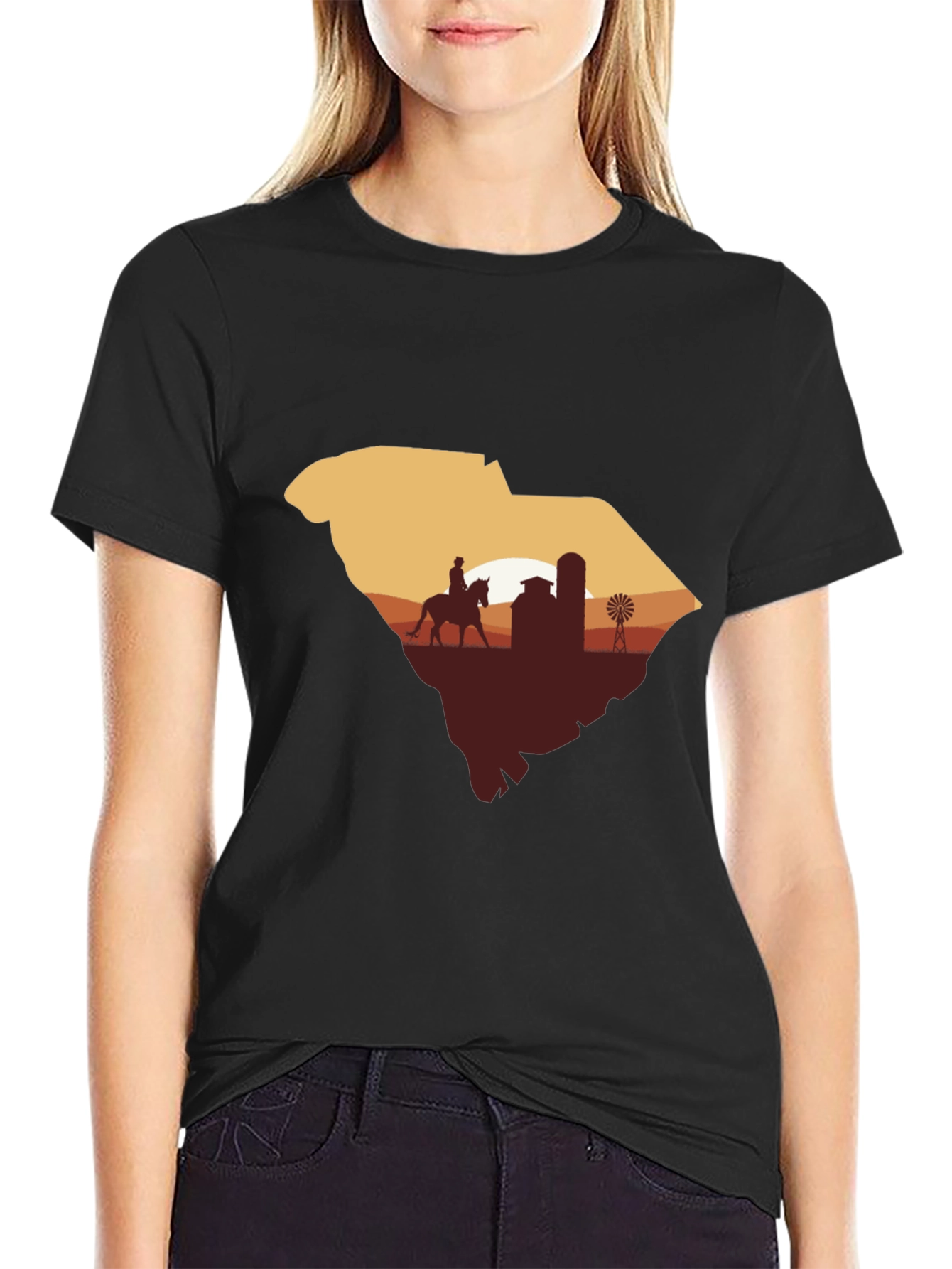 South Carolina Farm Silhouette Graphic Tee
