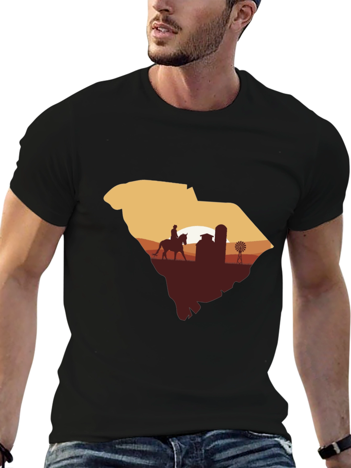 South Carolina Farm Silhouette Graphic Tee