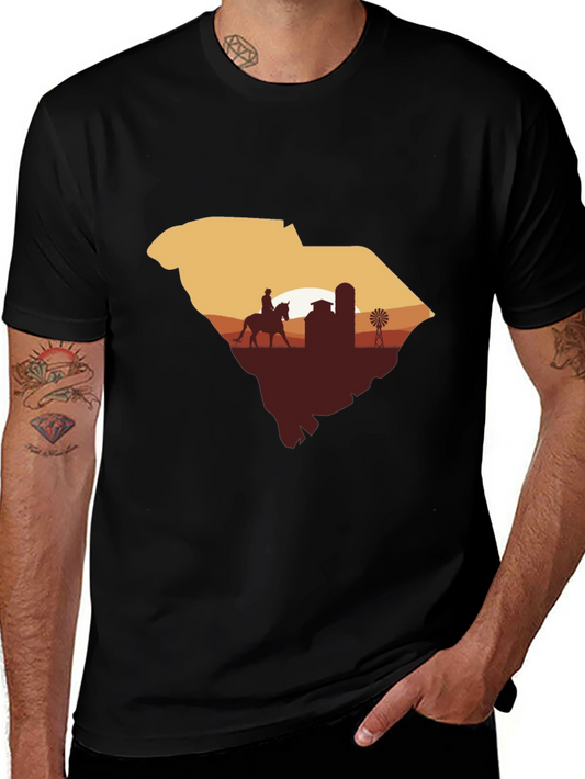 South Carolina Farm Silhouette Graphic Tee