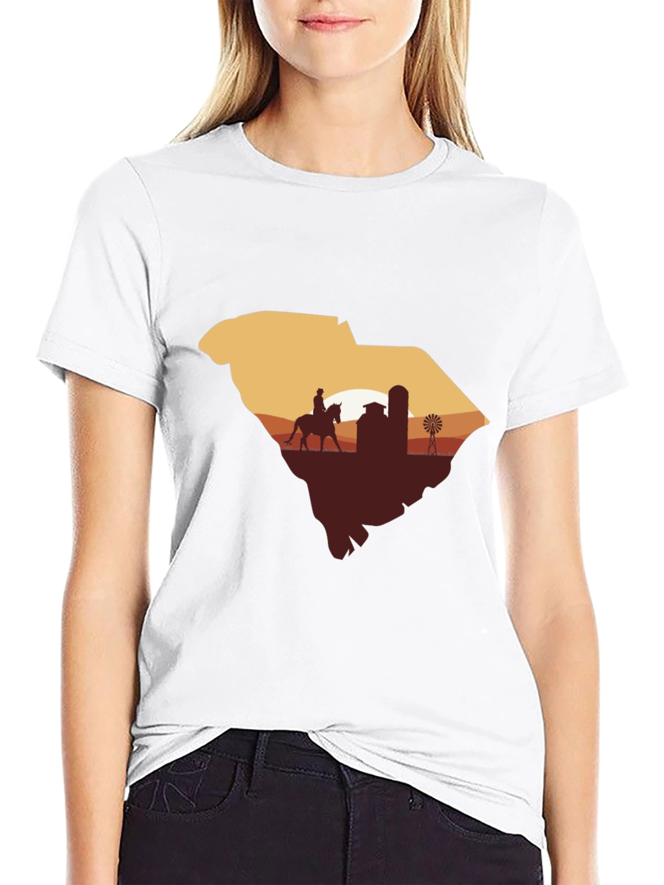 South Carolina Farm Silhouette Graphic Tee