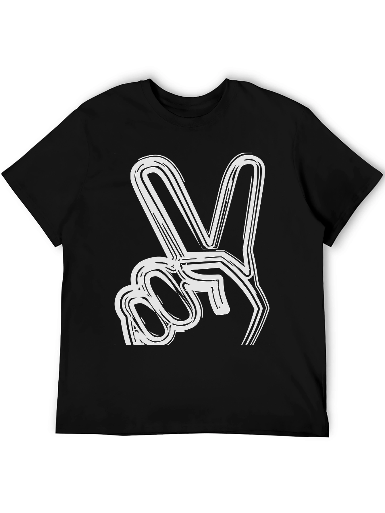 Peace Sign Graphic T-Shirt - Black