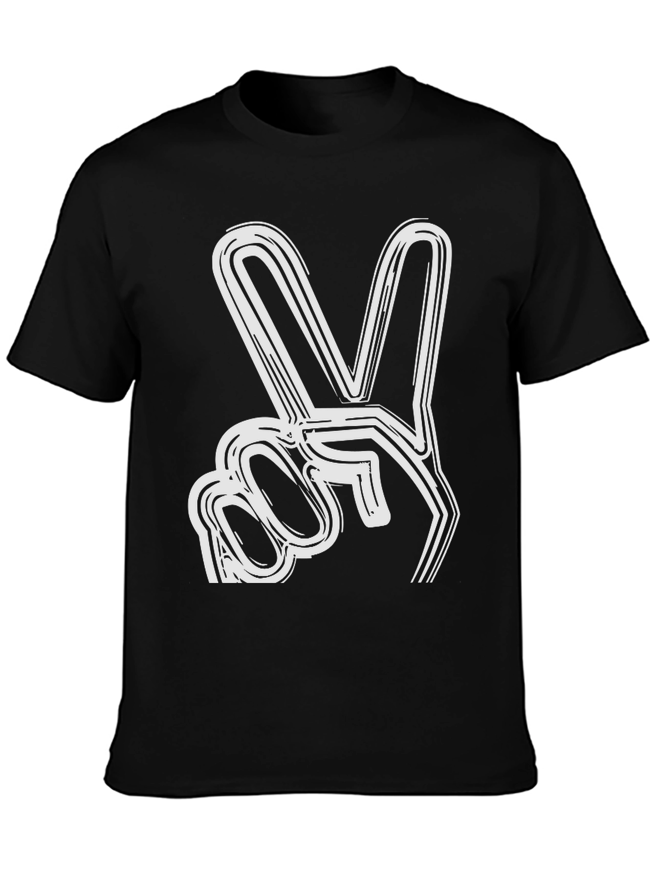 Peace Sign Graphic T-Shirt - Black