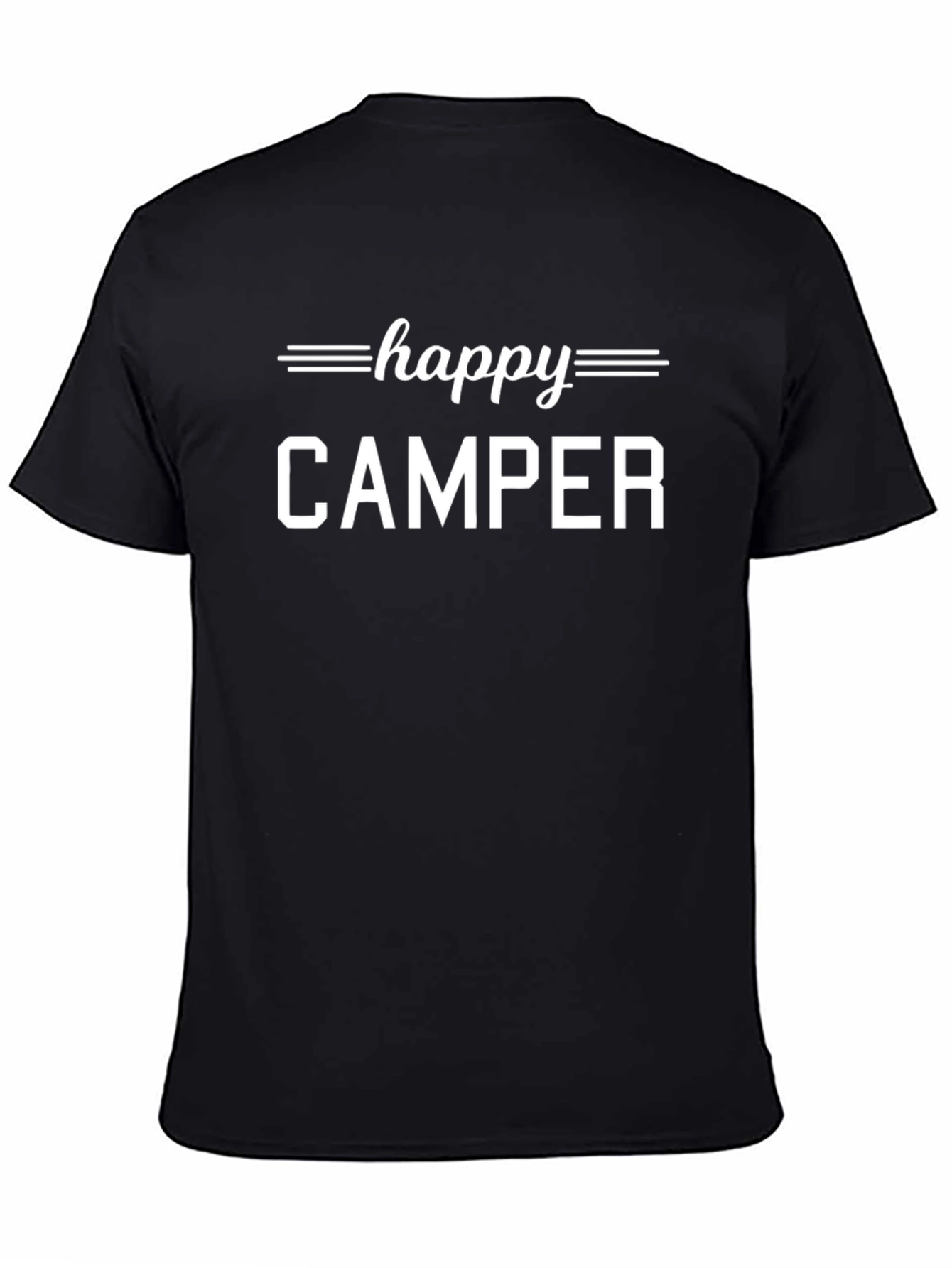Happy Camper Graphic Tee - Black Casual T-Shirt