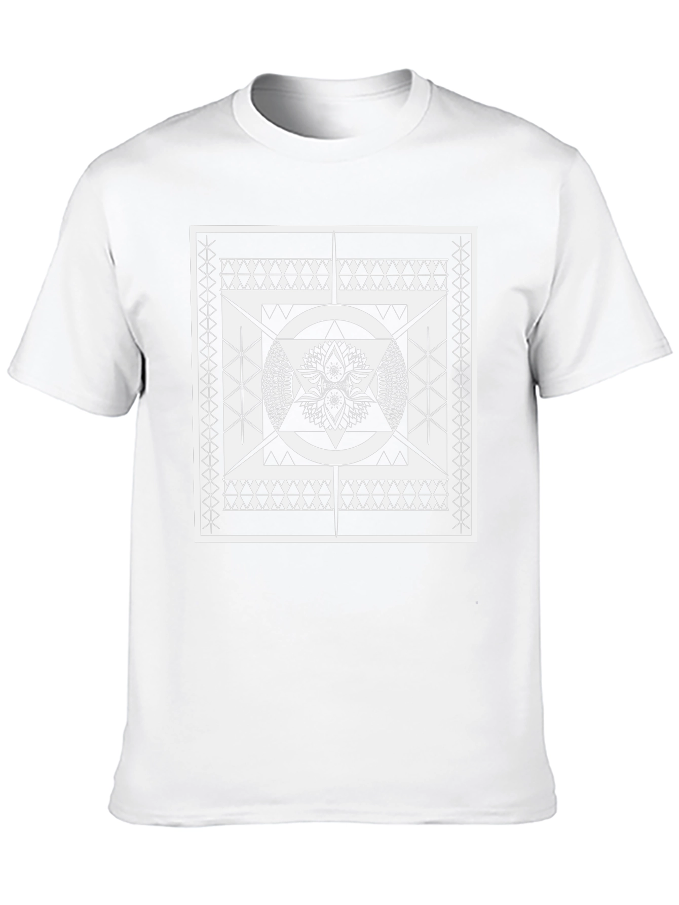Geometric Black Tee with Intricate Design