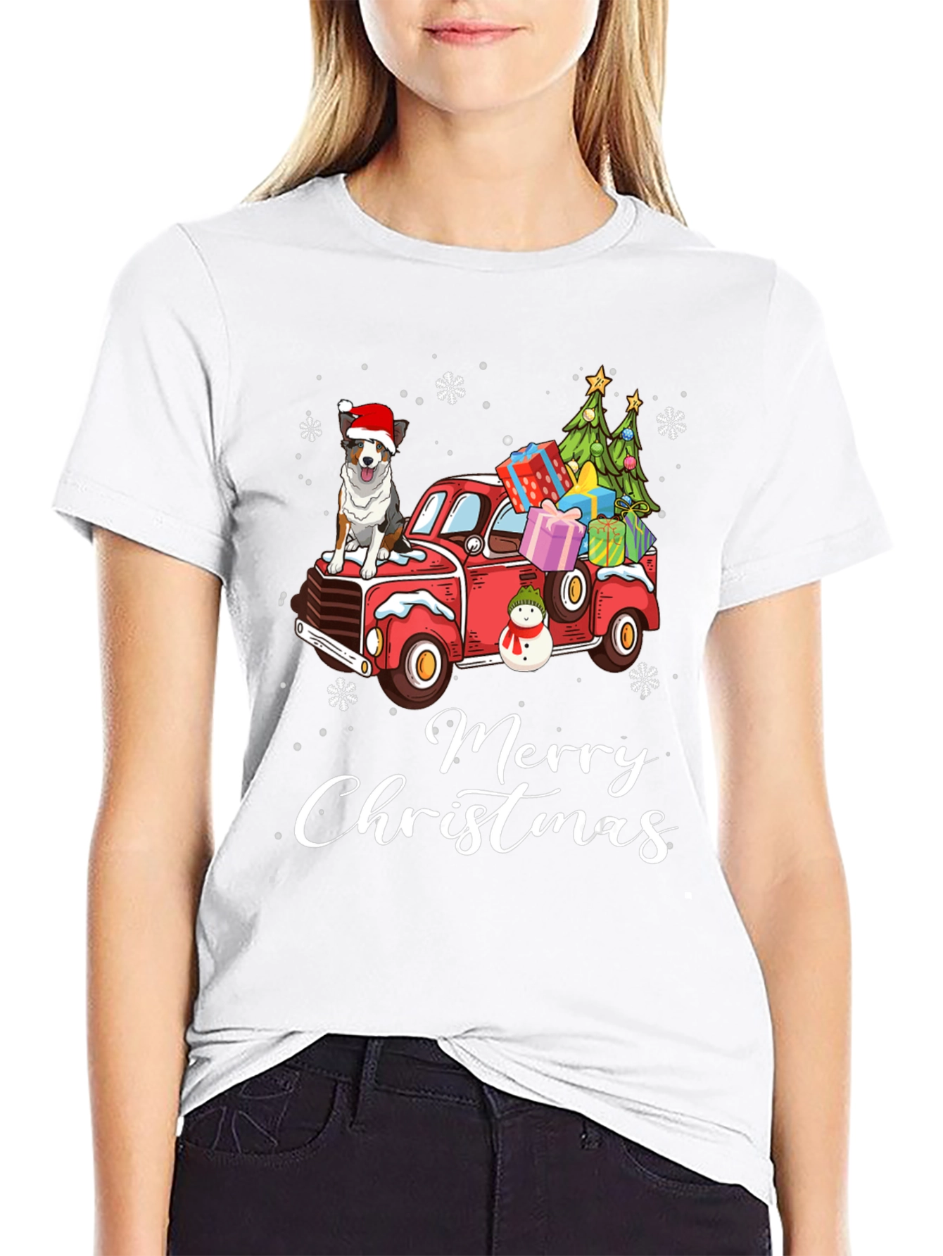 Merry Christmas Dog Truck T-Shirt