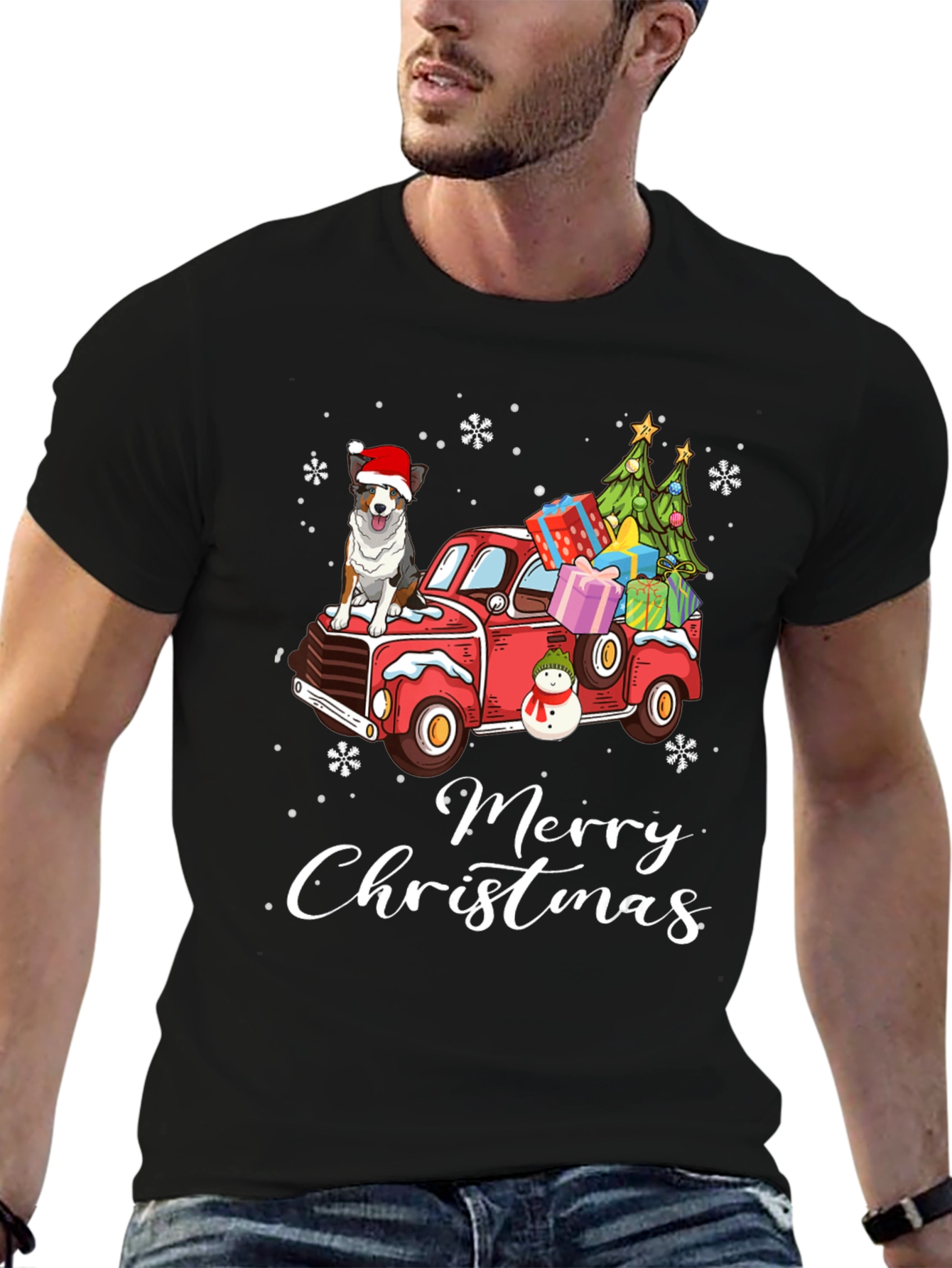 Merry Christmas Dog Truck T-Shirt