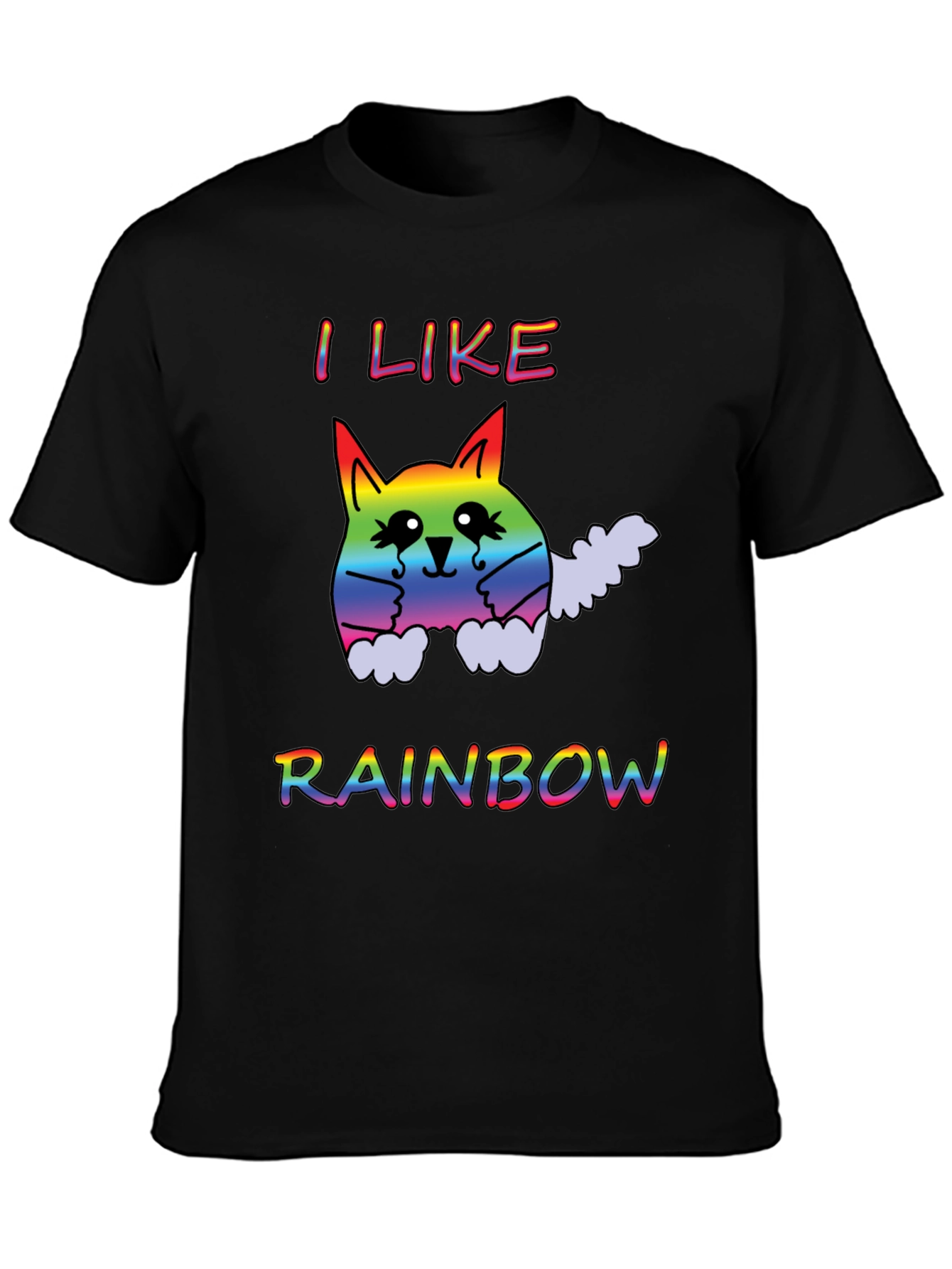 Rainbow Cat T-Shirt - I Like Rainbows