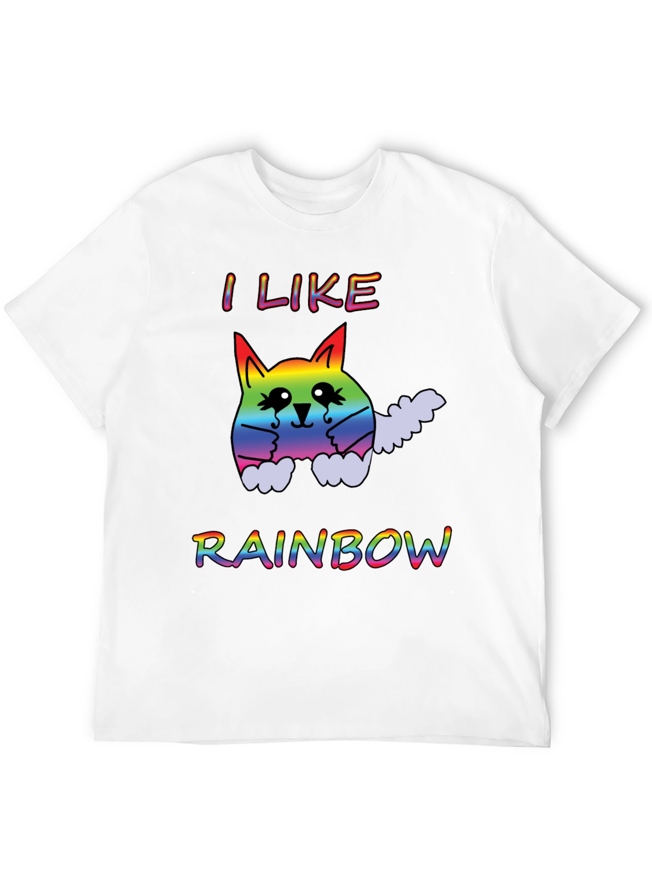 Rainbow Cat T-Shirt - I Like Rainbows