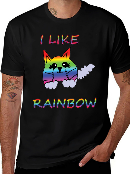 Rainbow Cat T-Shirt - I Like Rainbows