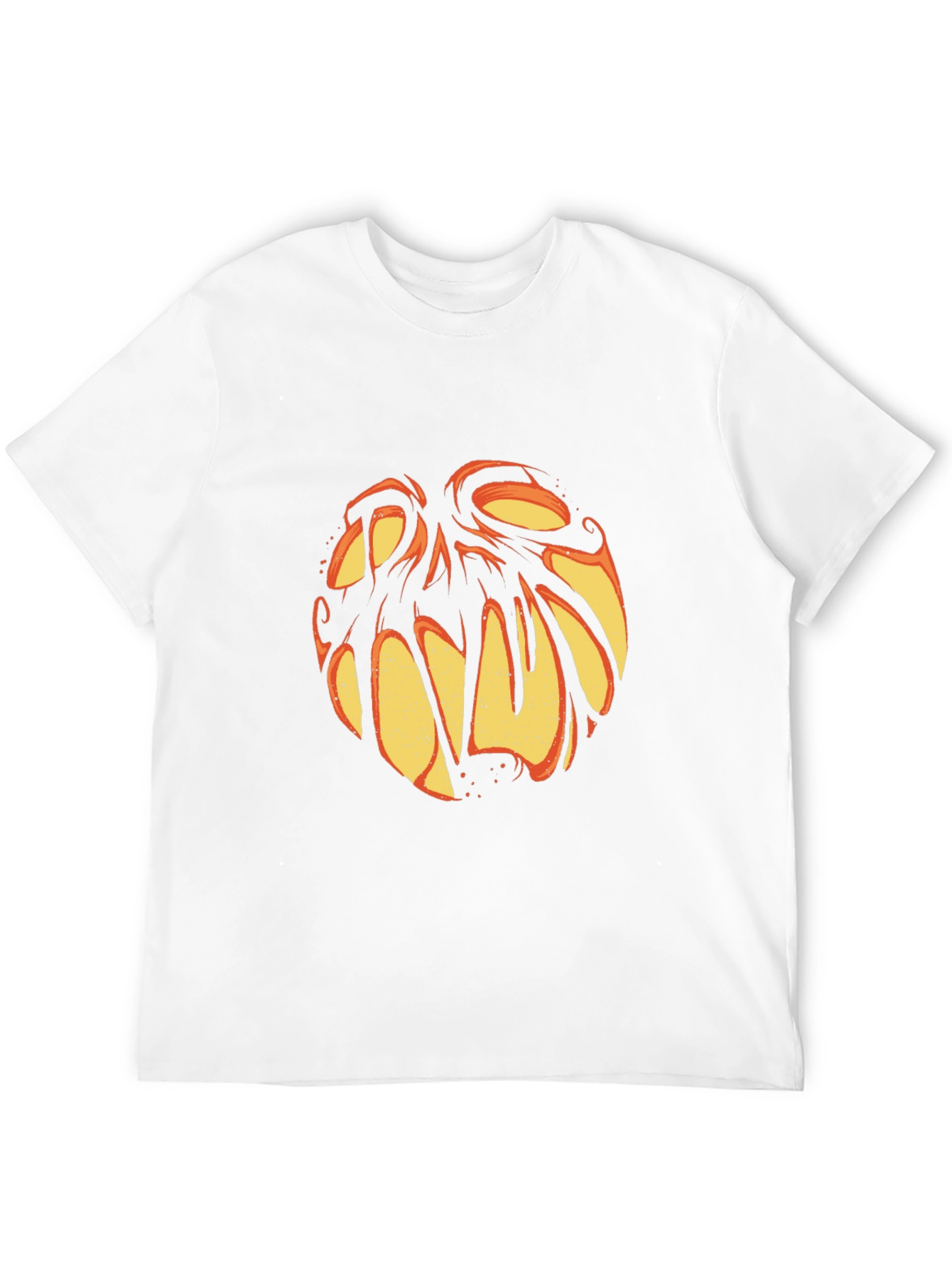 Halloween Pumpkin Face Graphic Tee - Black