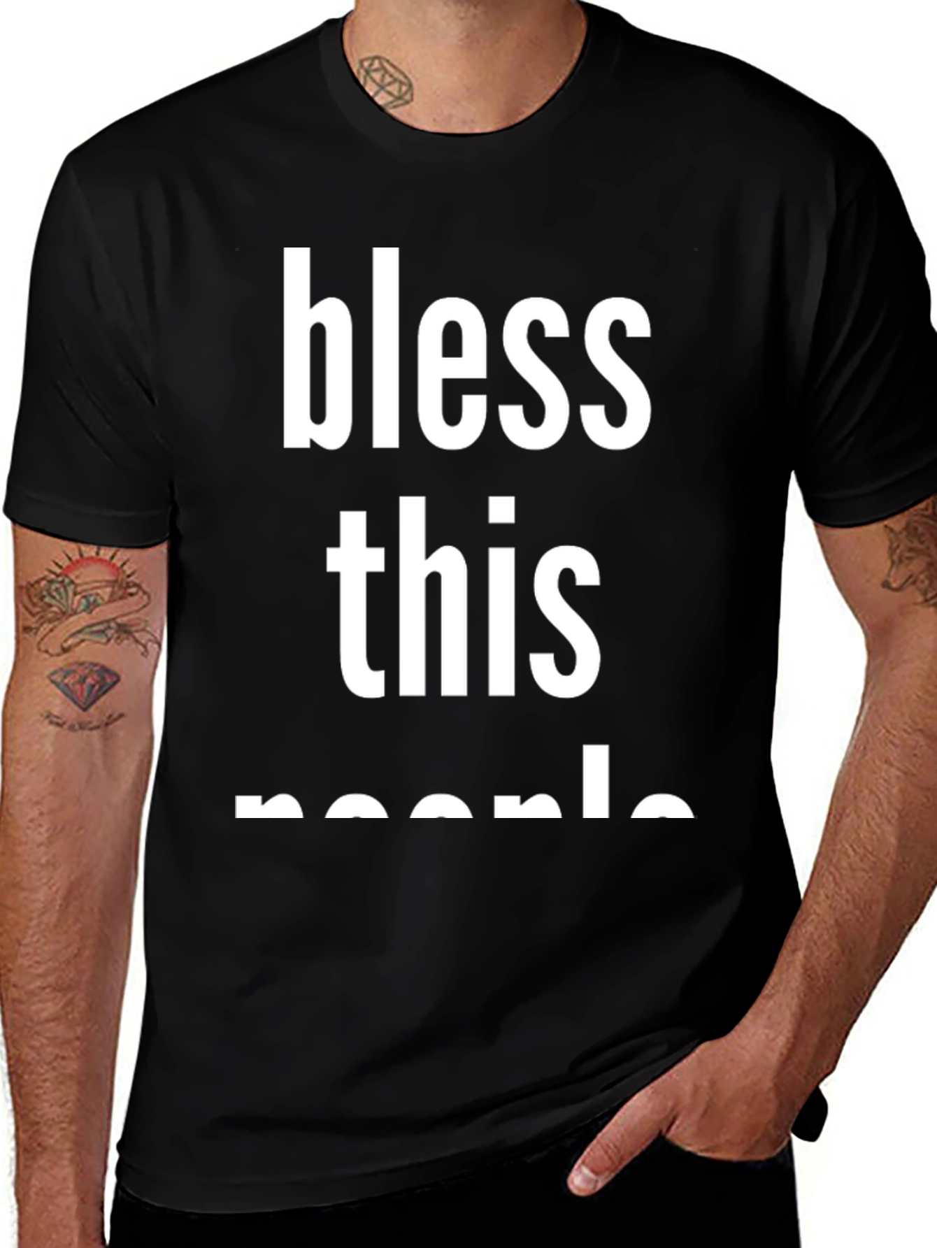 Bless This People Black Graphic T-Shirt