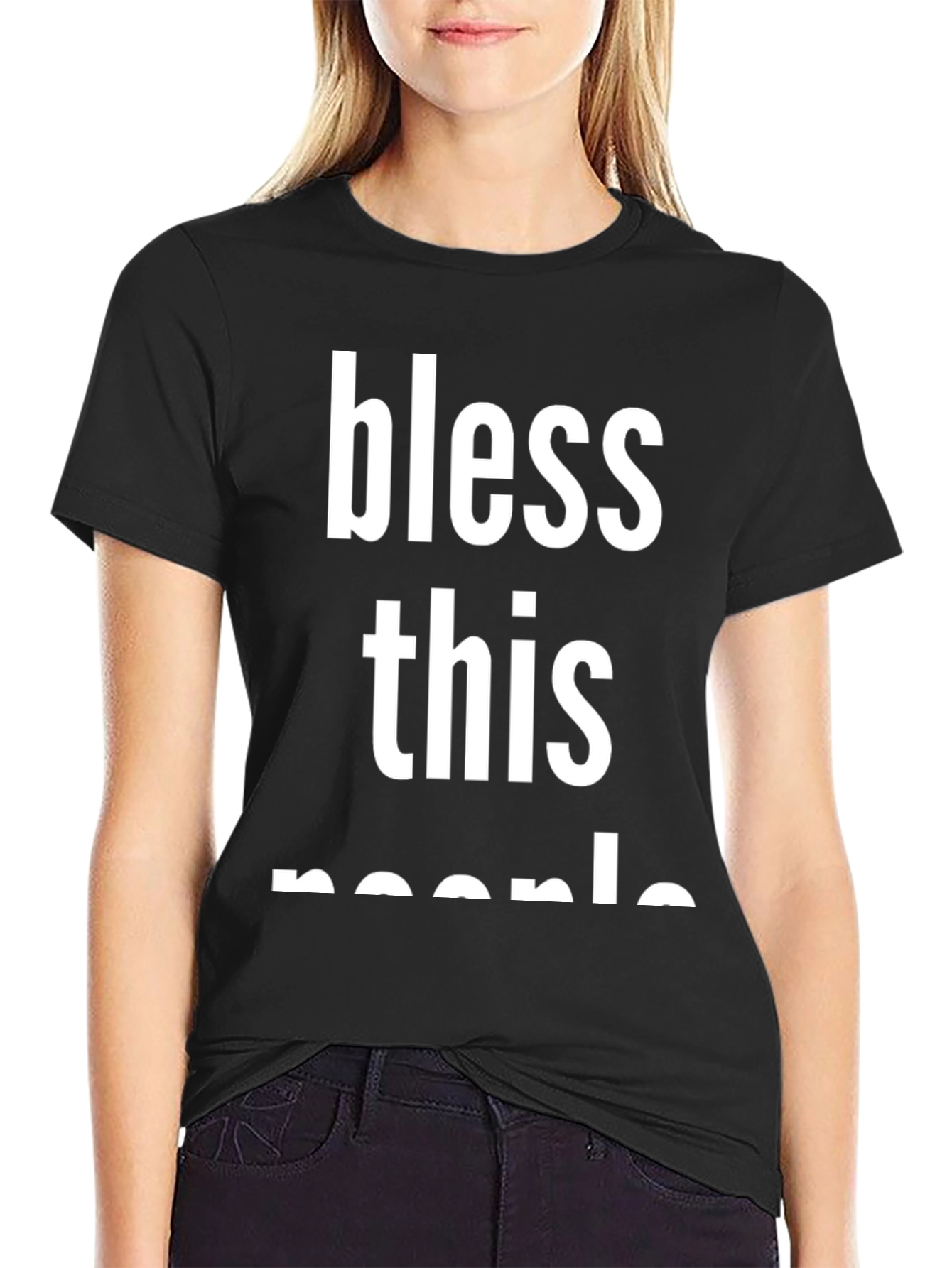 Bless This People Black Graphic T-Shirt