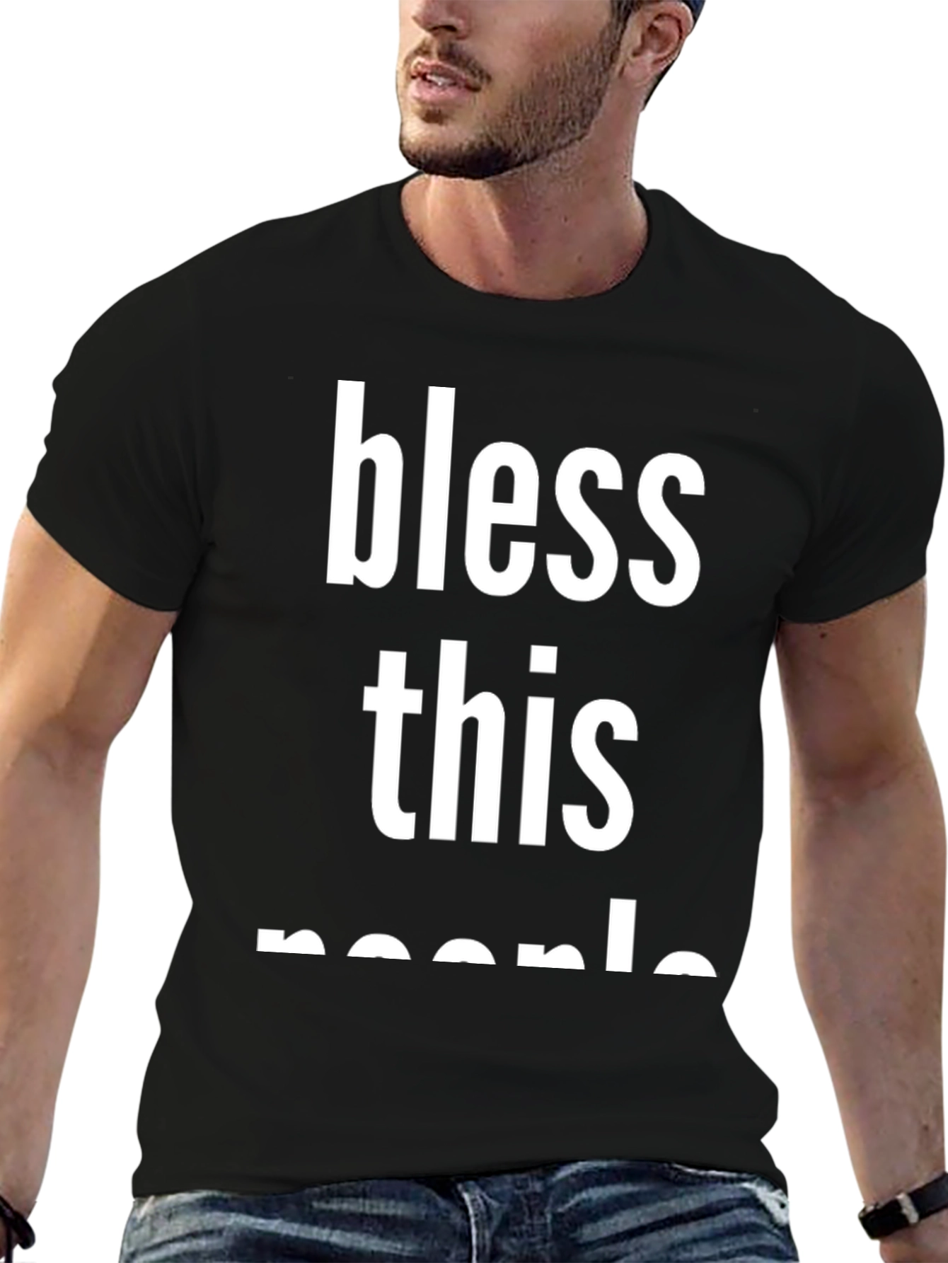 Bless This People Black Graphic T-Shirt