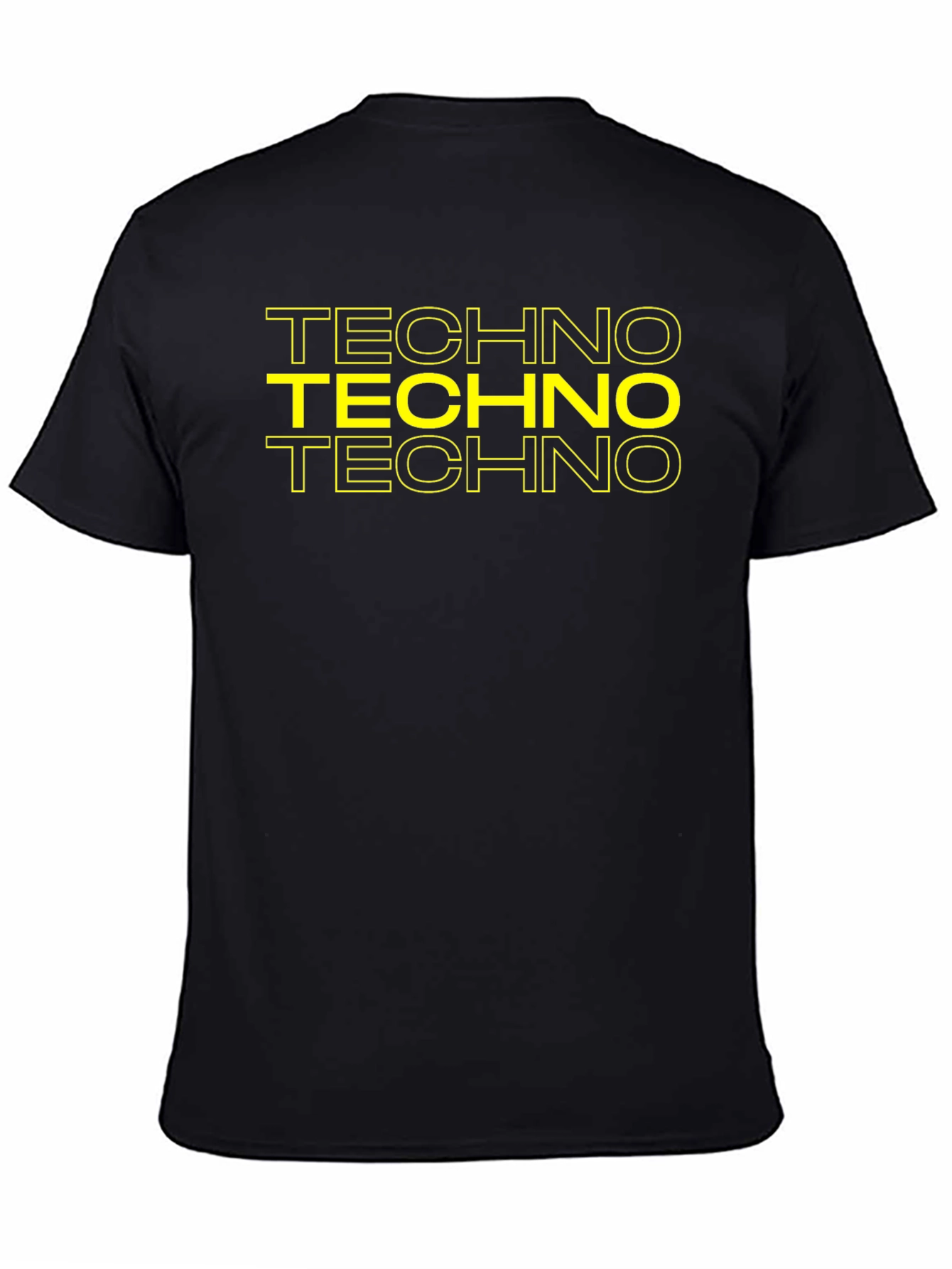 Techno Graphic Tee - Bold Black Cotton T-Shirt