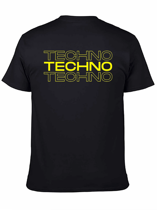 Techno Graphic Tee - Bold Black Cotton T-Shirt