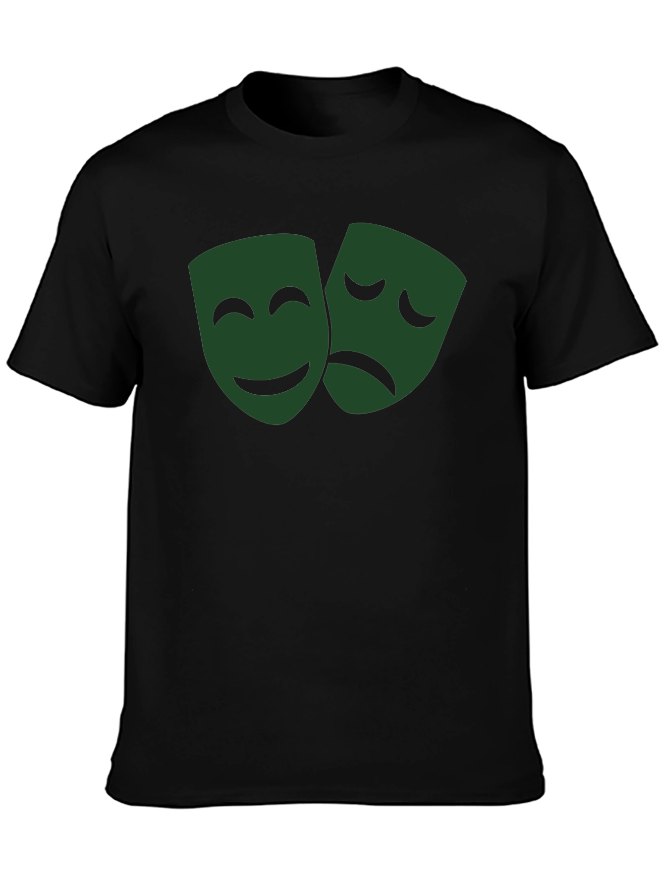 Drama Mask Graphic Tee - Black Cotton Blend