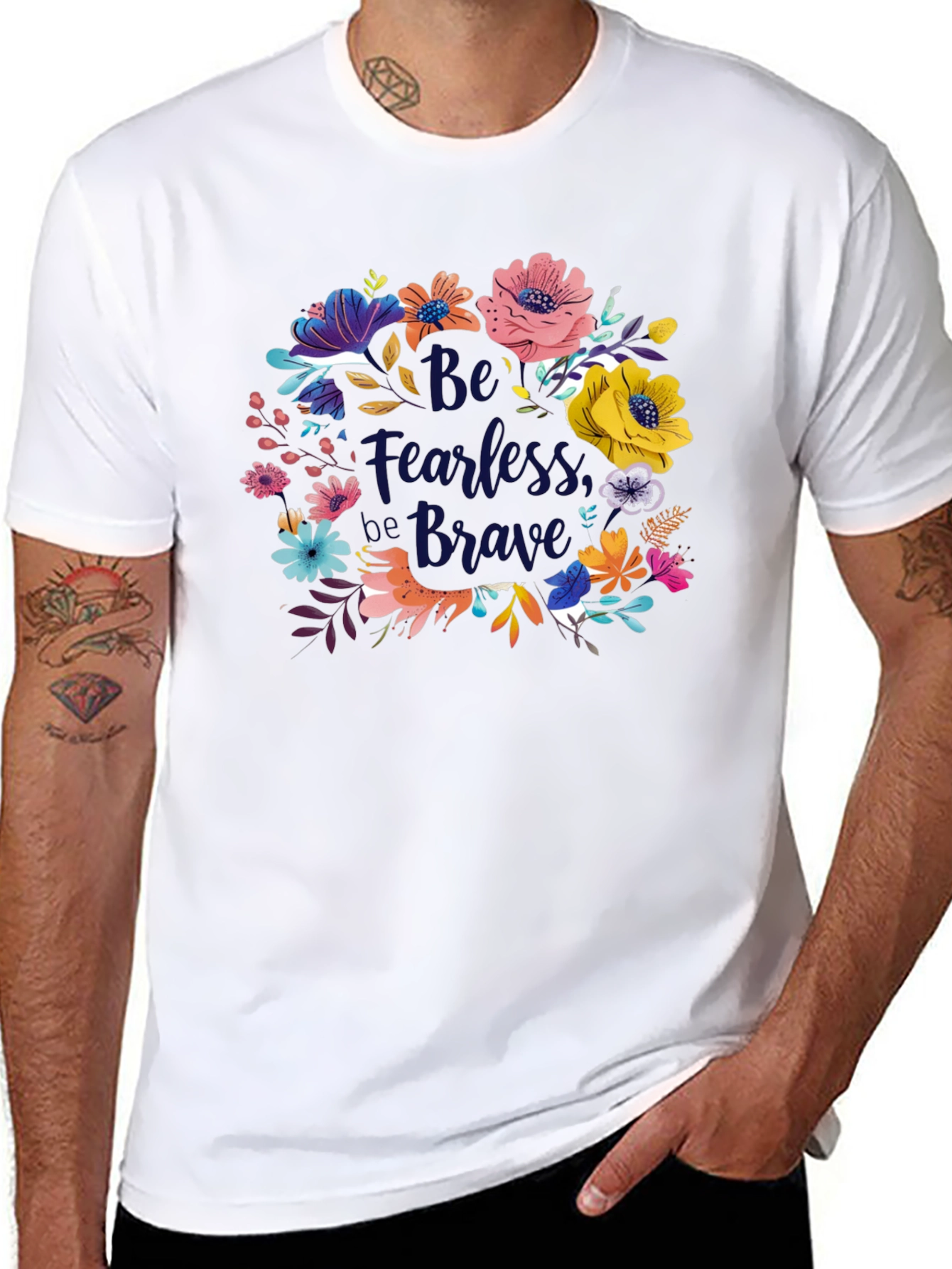 Be Fearless Be Brave Floral Graphic Tee