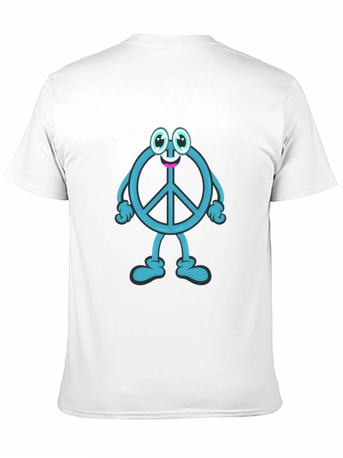 Peace Sign Cartoon Graphic T-Shirt - Black