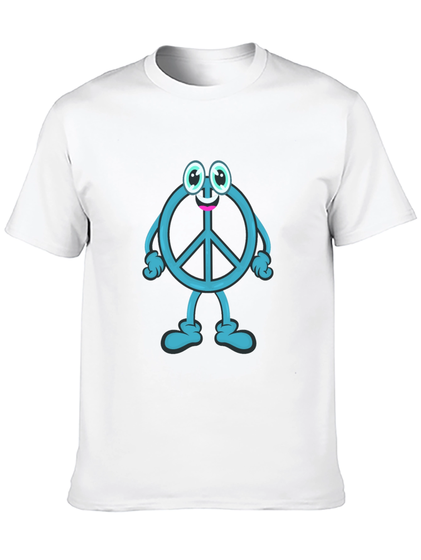 Peace Sign Cartoon Graphic T-Shirt - Black