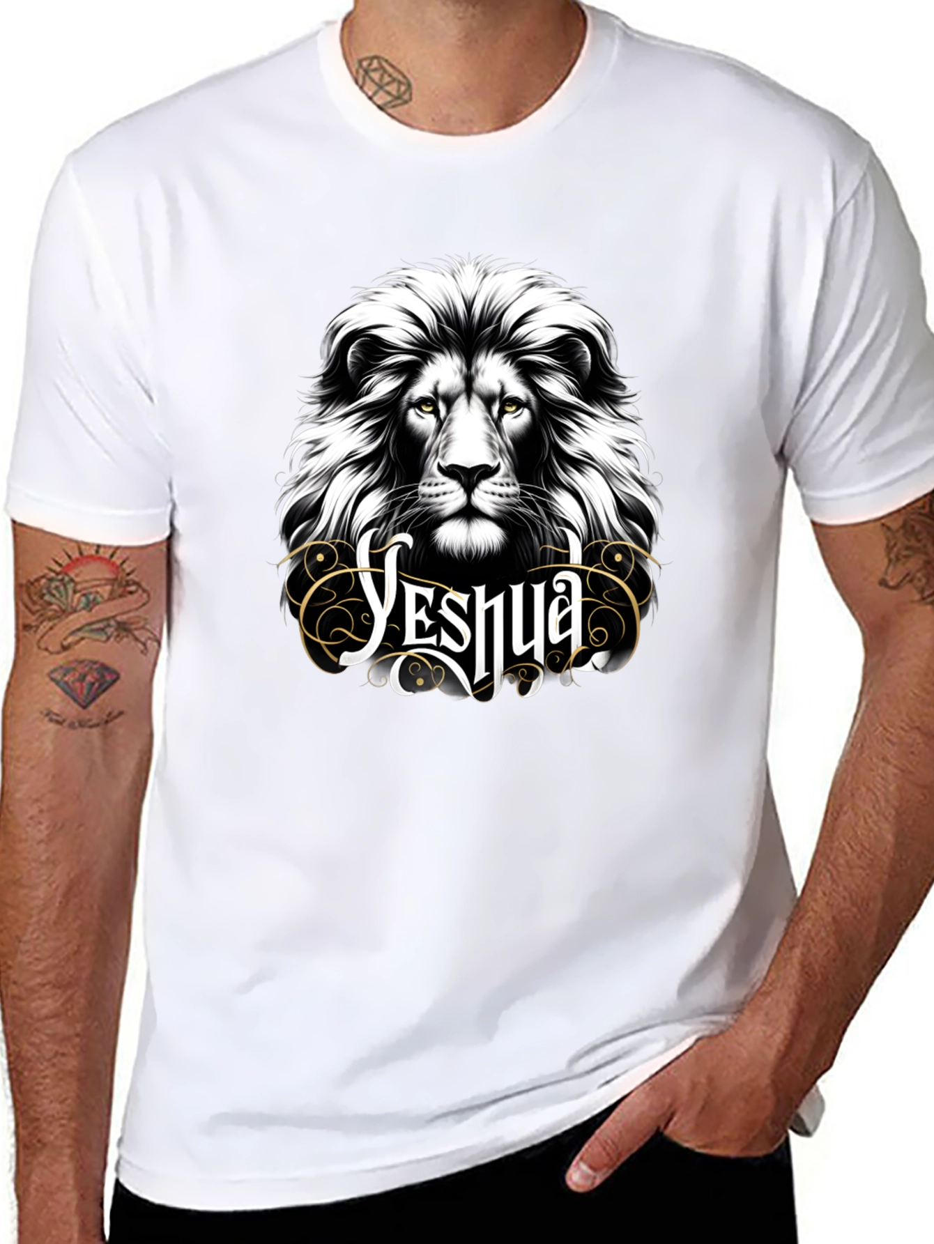 Yeshua Lion Graphic T-Shirt - Black