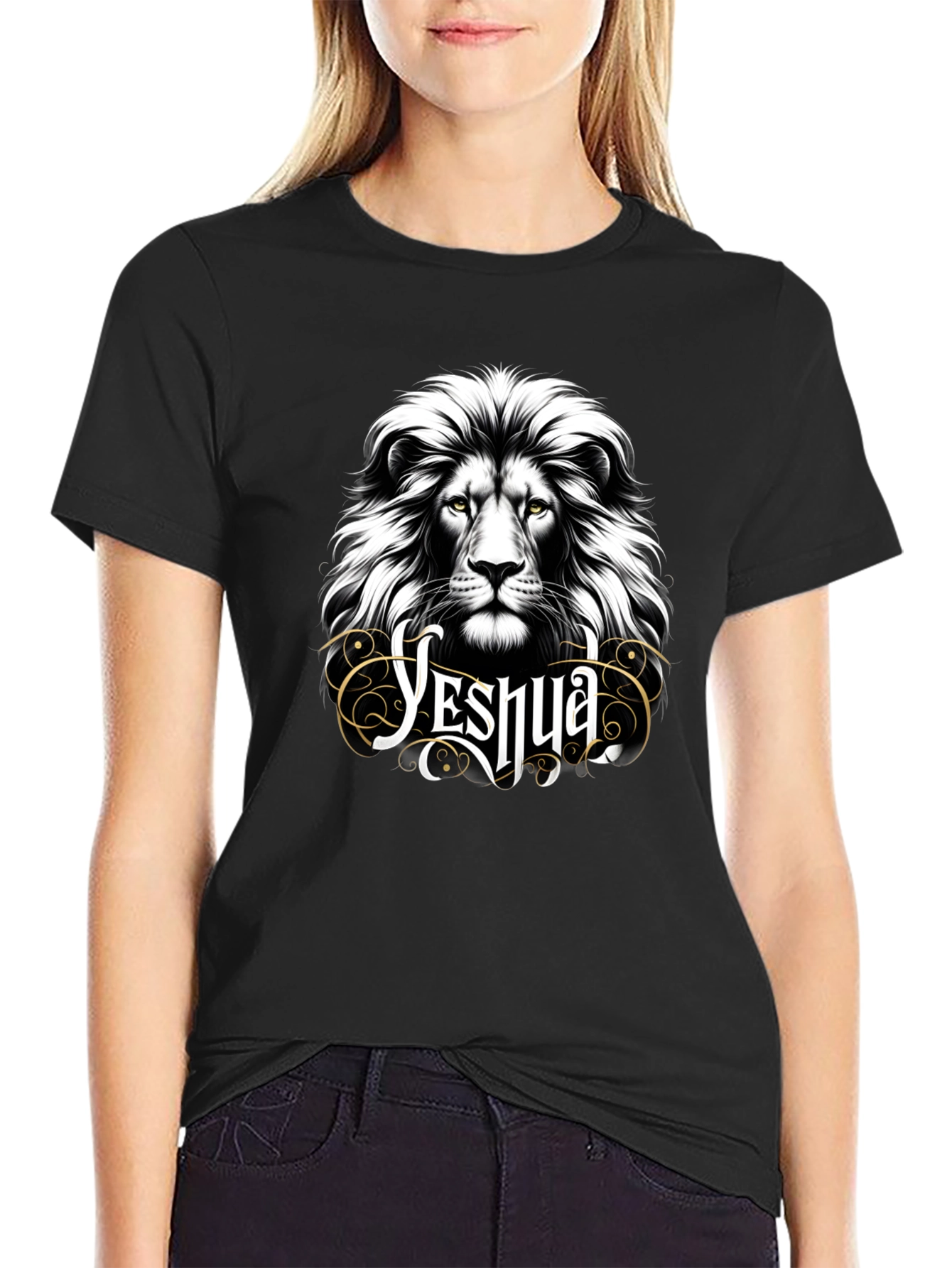 Yeshua Lion Graphic T-Shirt - Black