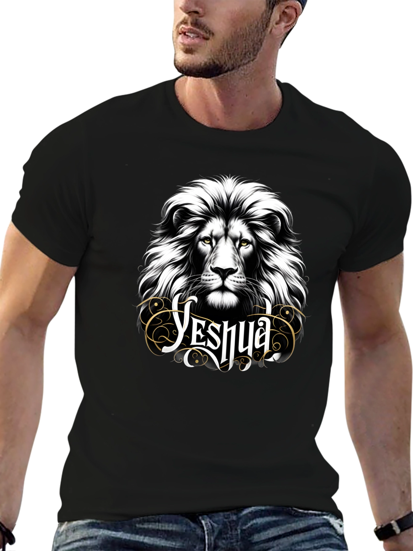 Yeshua Lion Graphic T-Shirt - Black