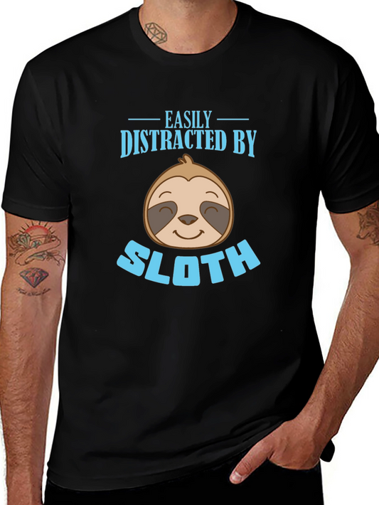 Easily Distracted By Sloth Graphic T-Shirt