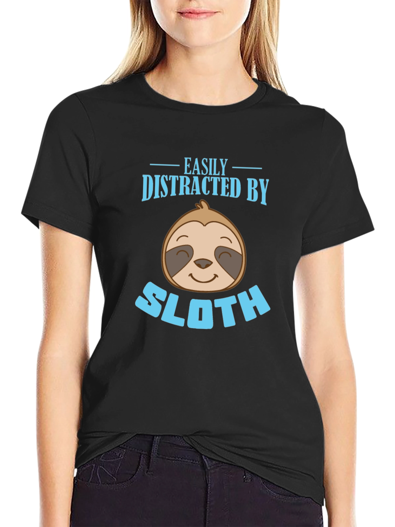 Easily Distracted By Sloth Graphic T-Shirt