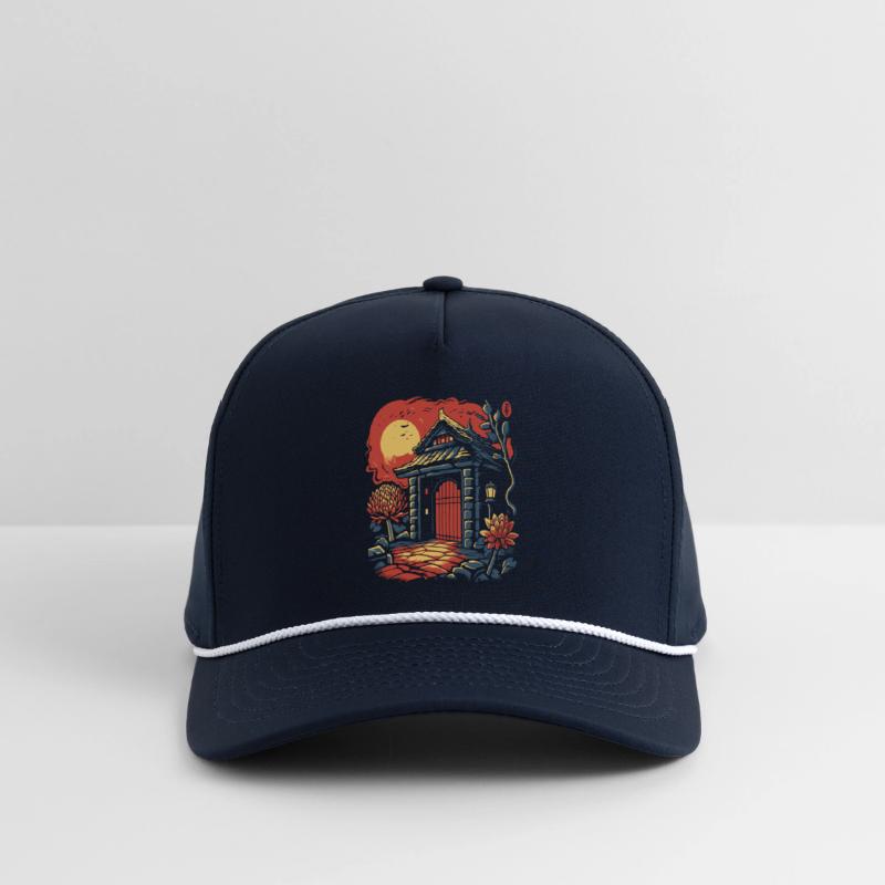 Asian Japanese Cartoon: Flowers Gate and Cabin