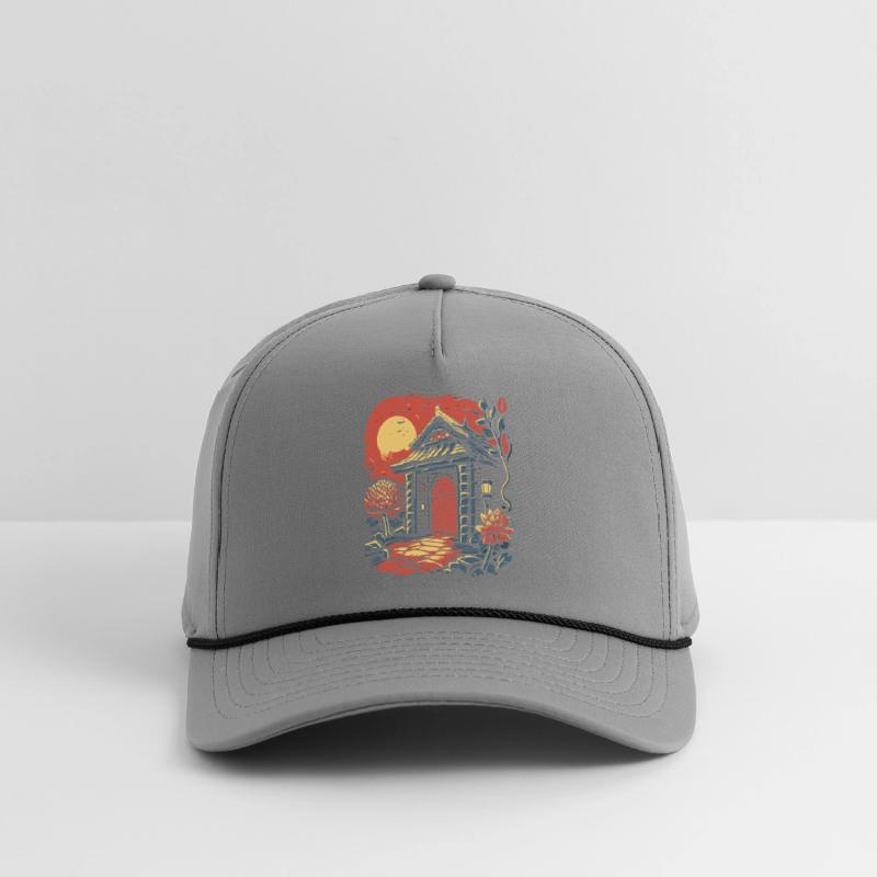 Asian Japanese Cartoon: Flowers Gate and Cabin