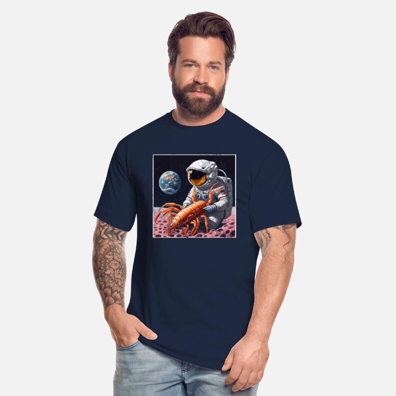 Astronaut in space with shrimp