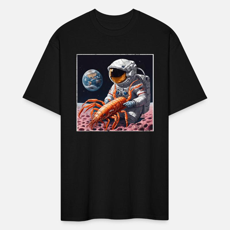 Astronaut in space with shrimp