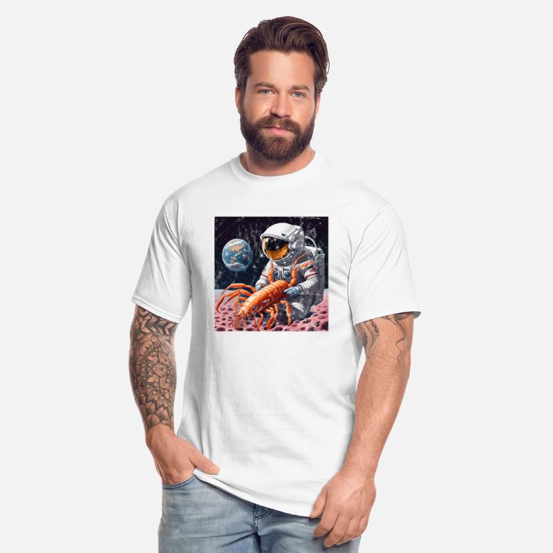 Astronaut in space with shrimp