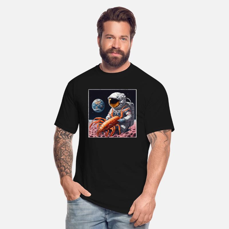 Astronaut in space with shrimp