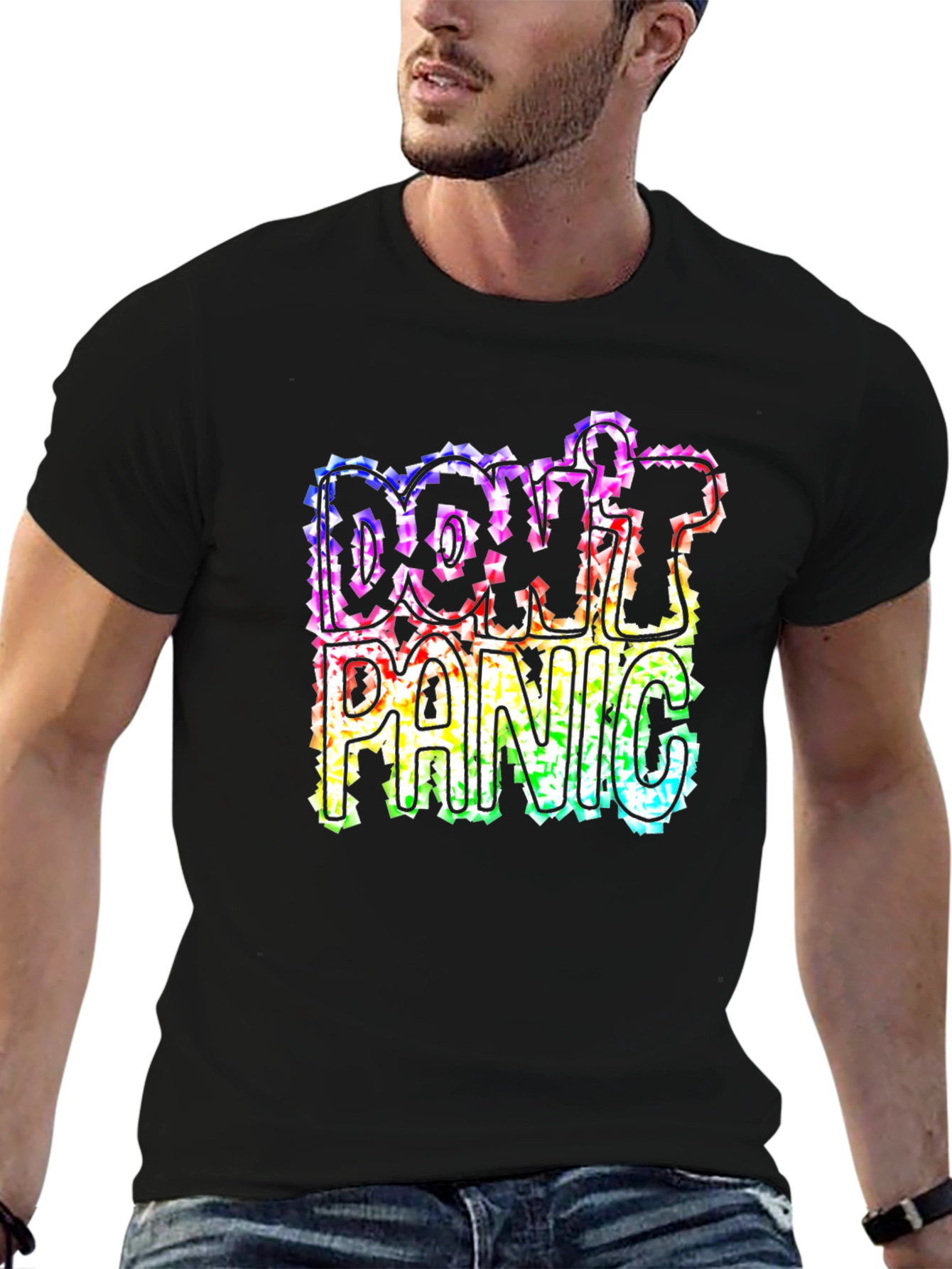Dont Panic Rainbow Graphic Tee