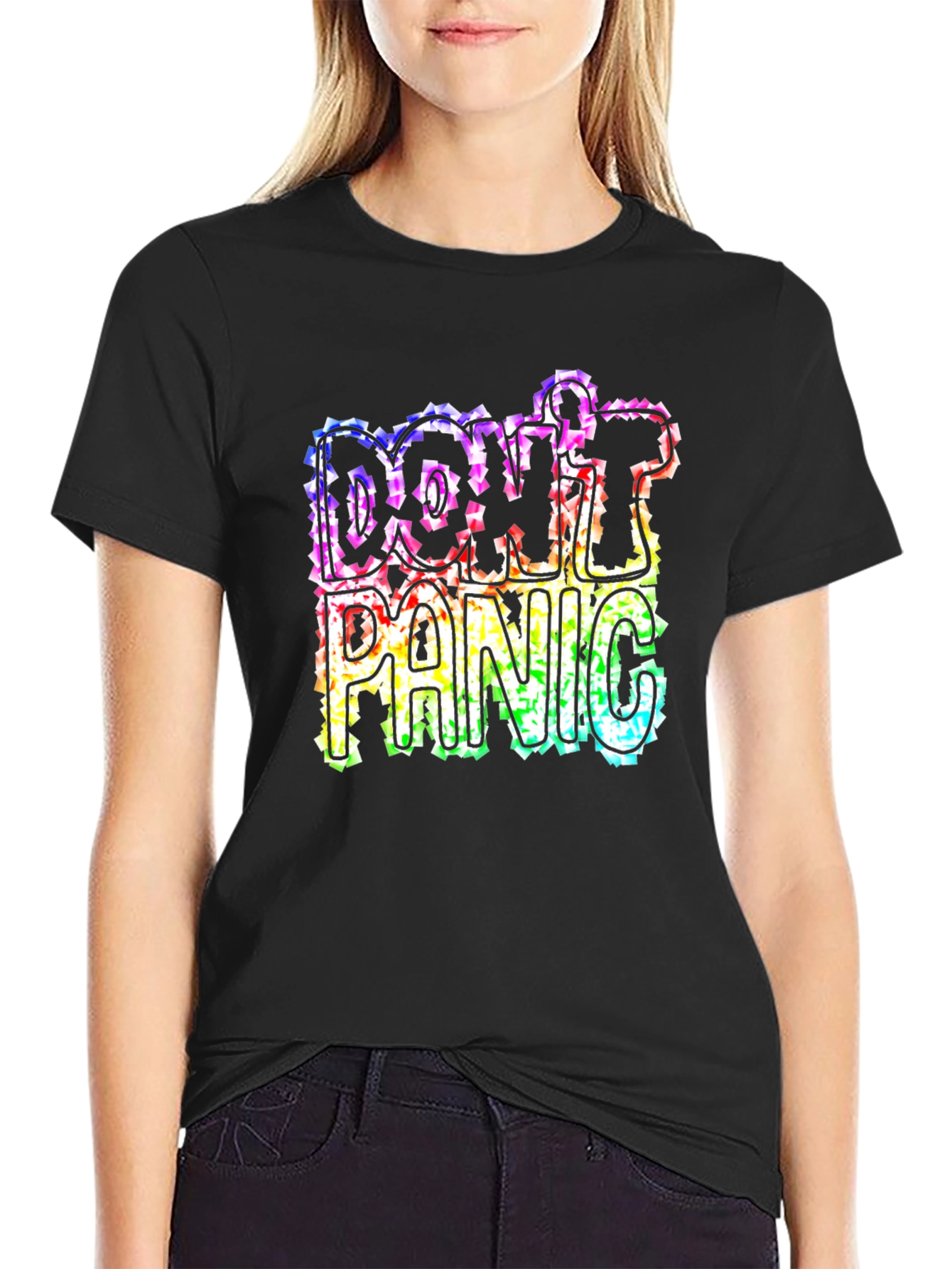 Dont Panic Rainbow Graphic Tee