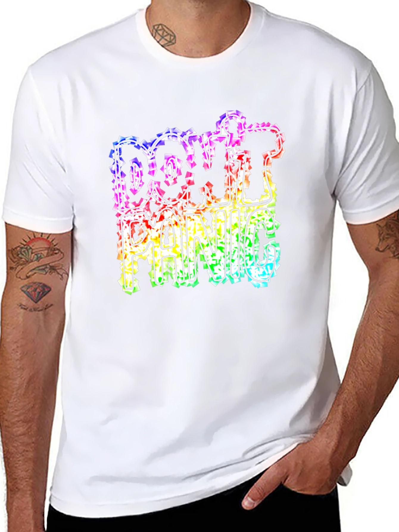Dont Panic Rainbow Graphic Tee