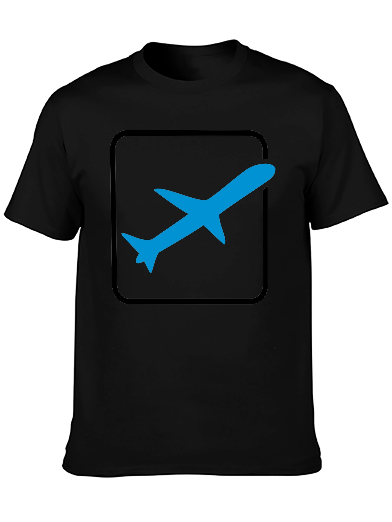Airplane Graphic Tee - Black Cotton T-Shirt