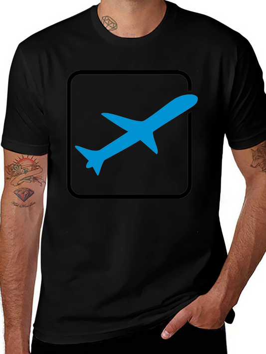 Airplane Graphic Tee - Black Cotton T-Shirt