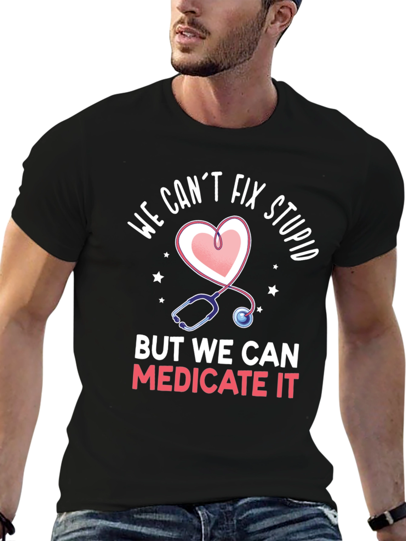 Funny Doctor Heart Stethoscope T-Shirt