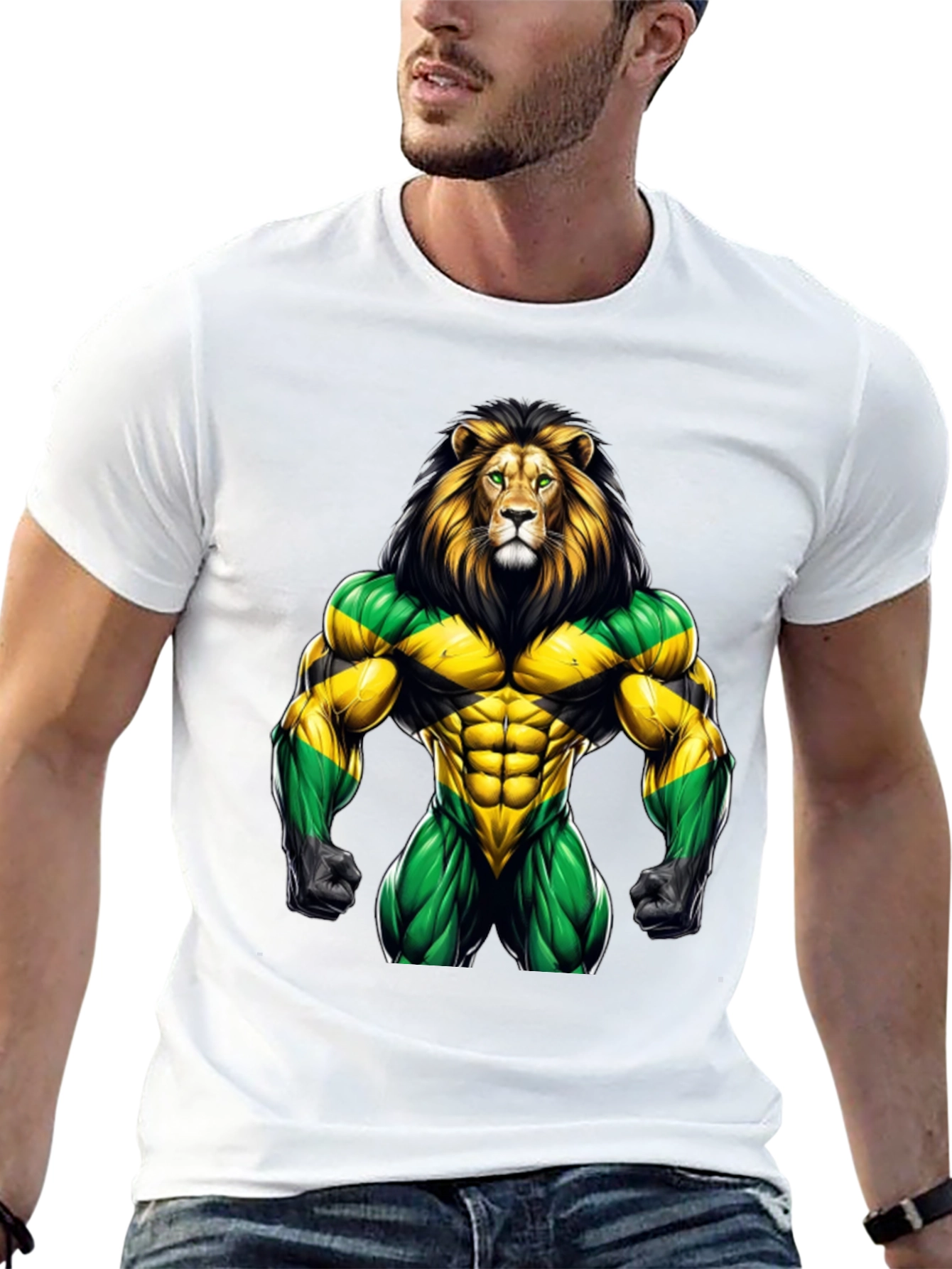 Jamaican Lion Graphic Tee - Rasta Pride
