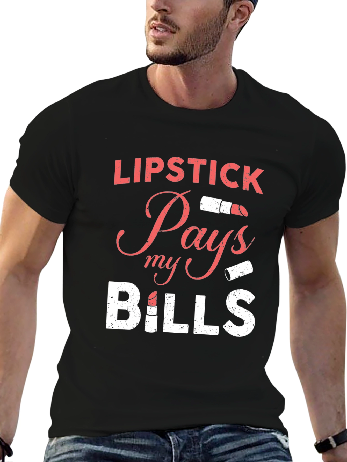 Lipstick Pays My Bills Graphic T-Shirt