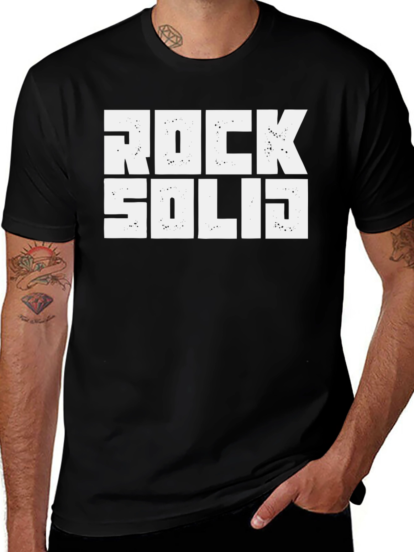 Rock Solid Graphic Tee - Bold Statement T-Shirt