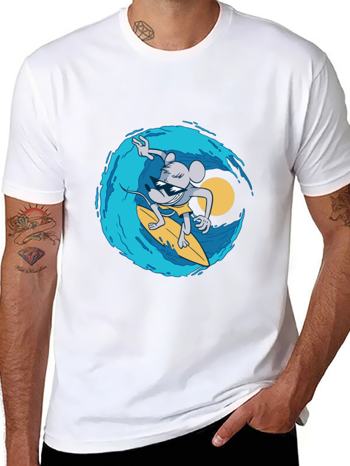 Surfing Mouse Graphic Tee