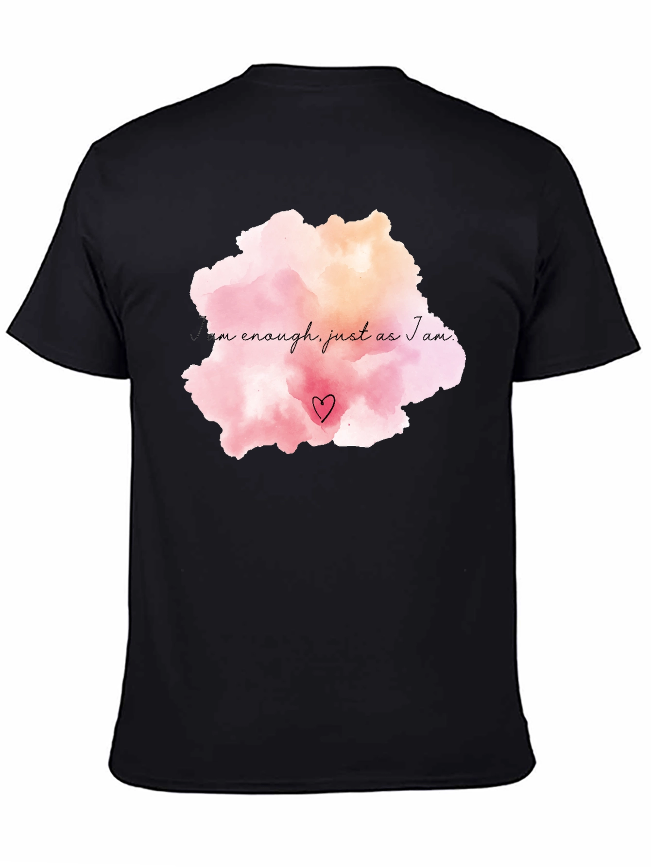 Motivational I am Enough Black T-Shirt