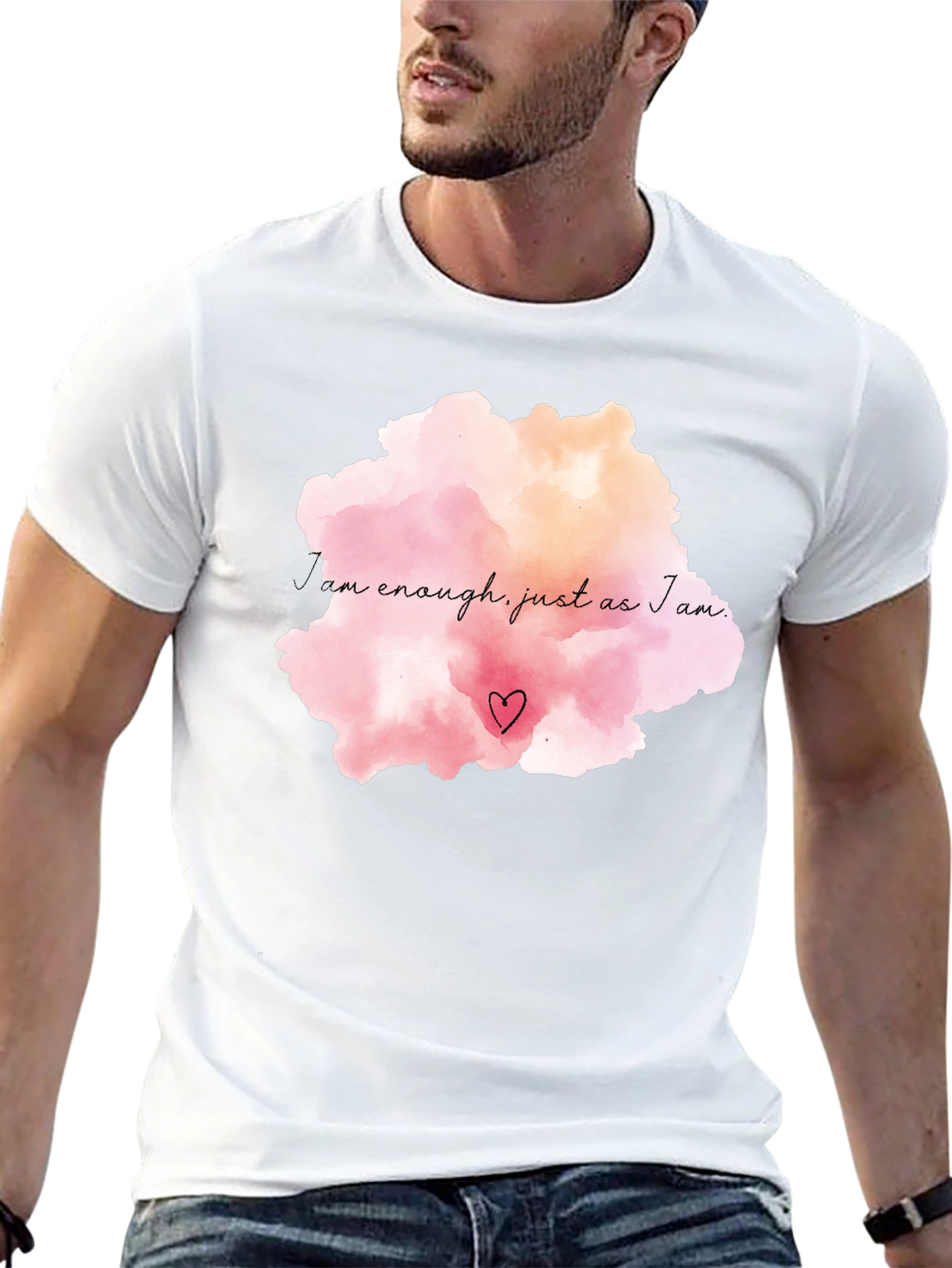 Motivational I am Enough Black T-Shirt