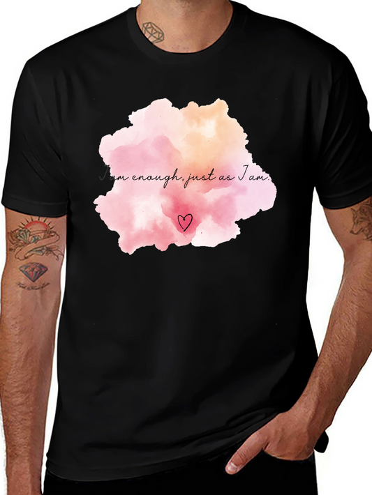 Motivational I am Enough Black T-Shirt